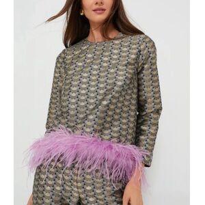 Tuckernuck Feathered Champagne Pop Tara Blouse